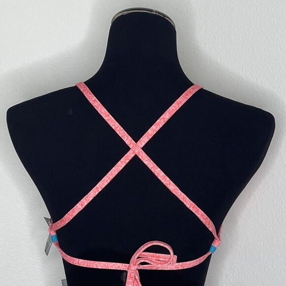 Jolyn Vent Bikini Top Only Red Teal Trim Medium New With Tags - Picture 2 of 4